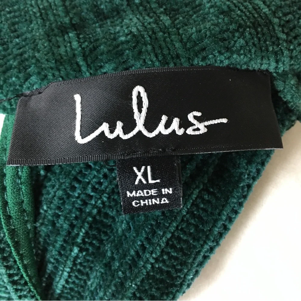 Lulu's NWT Green Sleeveless Velvet Maxi High Neck Open Back Dress XL - Picture 2 of 10